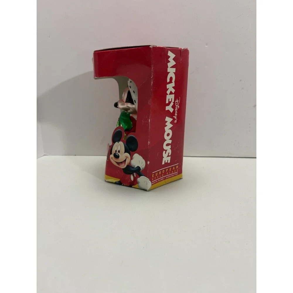 Vtg 2000 Disney Mickey Mouse‎ Christmas Ornament Blown Glass Energizer Giveaway